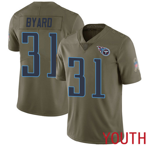 Tennessee Titans Limited Olive Youth Kevin Byard Jersey NFL Football #31 2017 Salute to Service->youth nfl jersey->Youth Jersey